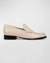 Vince Naomi Croco Embossed Loafers In Birch Sand Croc Print Leather