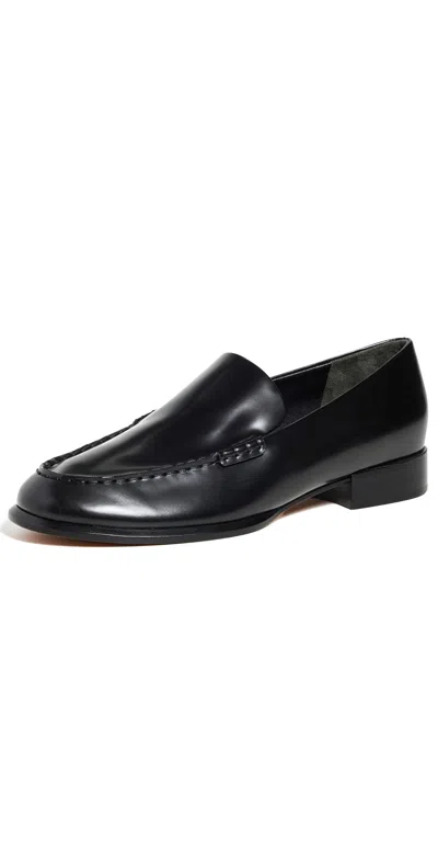Vince Naomi Sleek Leather Loafers In Black