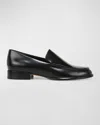 Vince Naomi Sleek Leather Loafers In Black Leather
