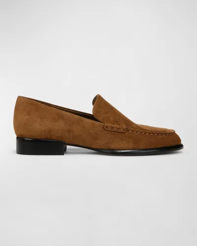 Vince Naomi Suede Easy Loafers In Elm Wood Brown Suede