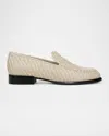 Vince Naomi Woven Leather Loafers In Moonlight