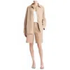Vince Nap Front Twill Overshirt In Tan In Brown