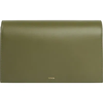 Vince Nappa Leather Wallet On A Strap In Green