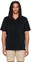 Vince Men's Terry Johnny Collar Polo Shirt In Coastal-403cbl