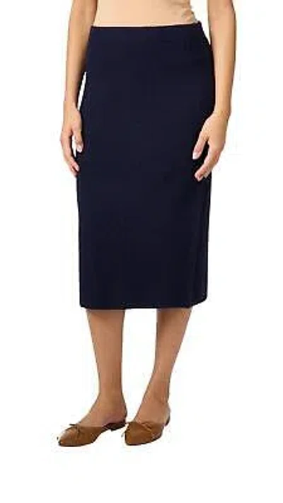 Pre-owned Vince Navy Wool Skirt For Women - Size M In Blue
