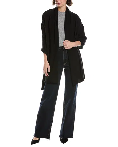 Vince New Boiled Cashmere Knit Blanket Wrap In Black