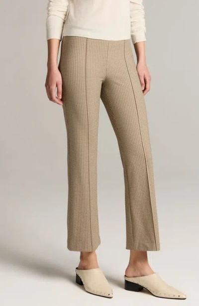 Vince Niki Mid Rise Crop Flare Plaid Pants In Multi