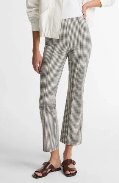 Vince Niki Mid Rise Crop Gingham Pants In Black