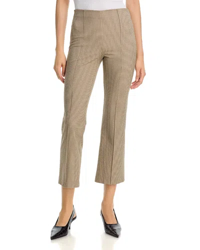 Vince Niki Mid Rise Plaid Pants In Gold