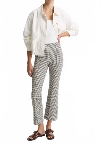 Vince Niki Mid-rise Crop Flare Pants In Tapenade Gingham In Multi