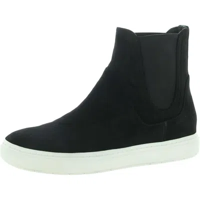 Vince Newlyn Snake-effect Leather High-top Slip-on Trainers In Black