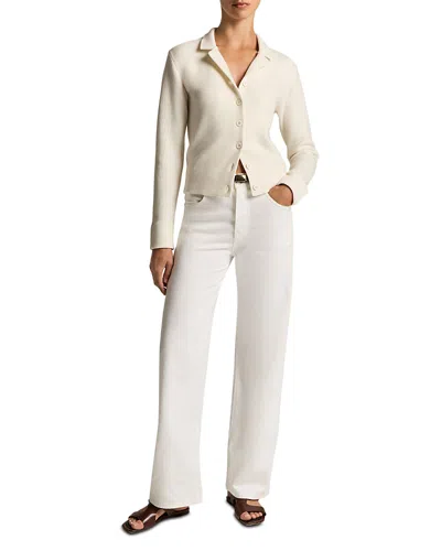 Vince Notch Collar Double Face Cardigan In Neutral