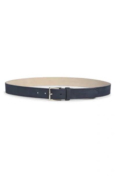 Vince Nubuck Leather Belt In Blue