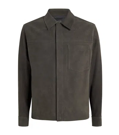 VINCE NUBUCK LEATHER TRUCKER JACKET