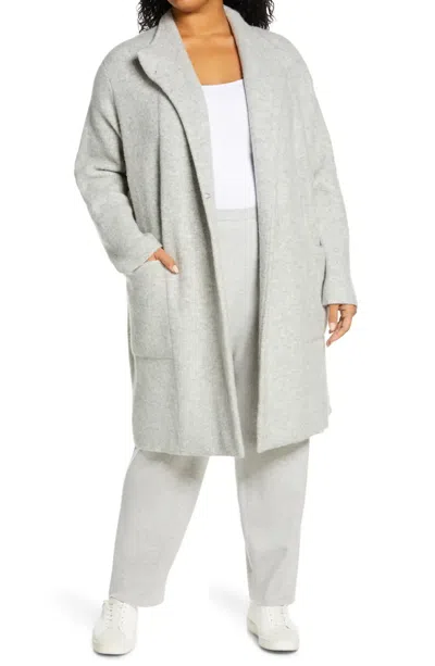 Pre-owned Vince Nwt-  Clean-edge Wool-blend Cardigan Coat, Light Heather Grey - Xxlarge 2xl In Gray