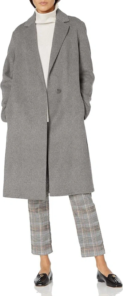 Pre-owned Vince Nwt-  Wool-blend Classic Coat, Medium Heather Grey - Xxlarge 2xl In Gray