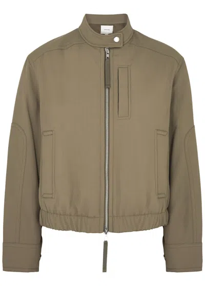 Vince Nylon Bomber Jacket In Beige