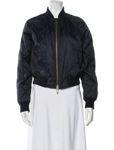 Pre-owned Vince Nylon Bomber Jacket In Blue