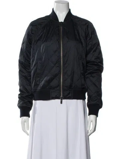 Pre-owned Vince Nylon Bomber Jacket In Blue