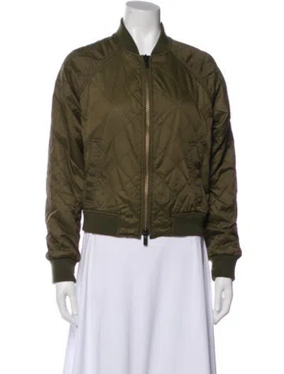 Pre-owned Vince Nylon Bomber Jacket In Green