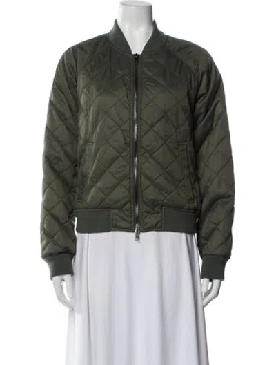 Pre-owned Vince Nylon Bomber Jacket In Green