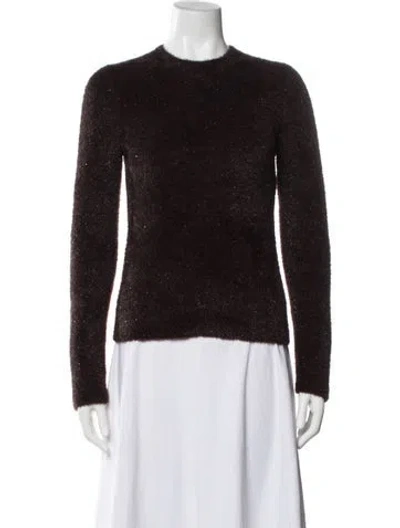 Pre-owned Vince Nylon Crew Neck Sweater In Brown