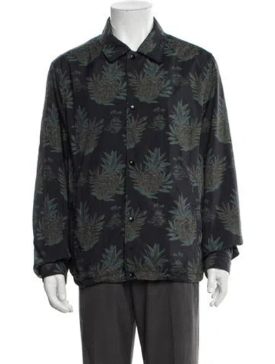 Pre-owned Vince Nylon Printed Jacket In Blue