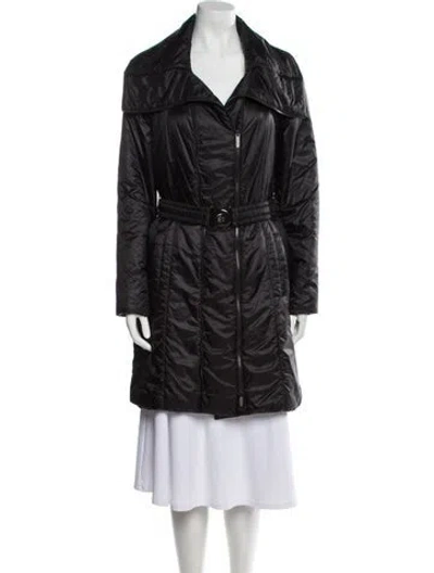 Pre-owned Vince Nylon Trench Coat In Black