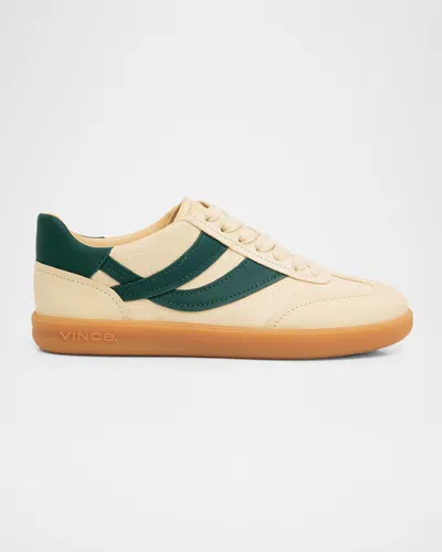 Vince Oasis Bicolor Leather Retro Sneakers In Gold