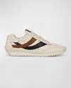 Vince Oasis Colorblock Leather Retro Sneakers In White/brown/blue Leather