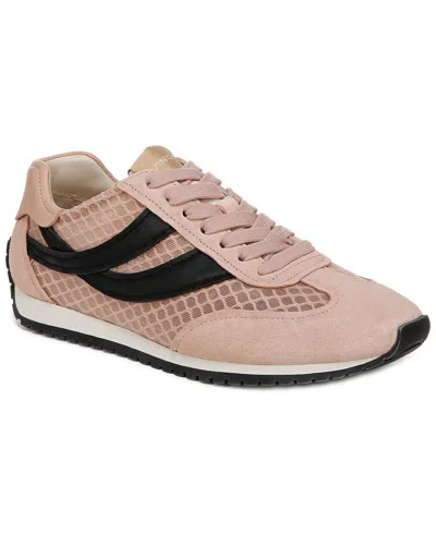 Vince Oasis Mesh Leather Lace-up Runner In Pink
