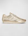 Vince Oasis Metallic Leather Retro Sneakers In Champagne Gold Leather