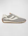 Vince Oasis Mixed Leather Retro Sneakers In Fog Grey Suede