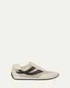 Vince Oasis Net Leather Low-top Sneakers In Moonlightblack