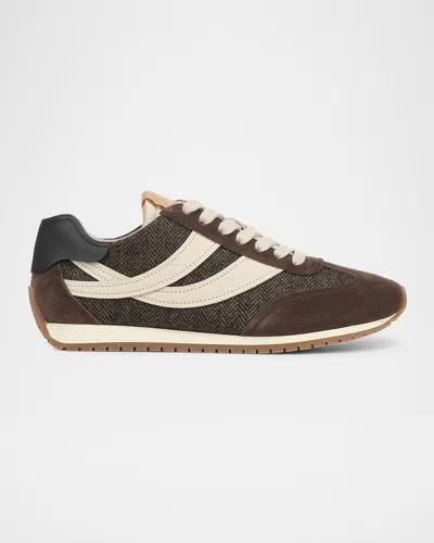Vince Oasis Runner Mixed Leather Low-top Sneakers In Multi