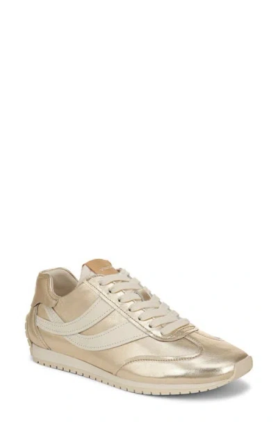 Vince Oasis Metallic Leather Retro Sneakers In Champagne Gold Leather