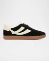Vince Oasis Shearling-lined Suede Low-top Sneakers In Black