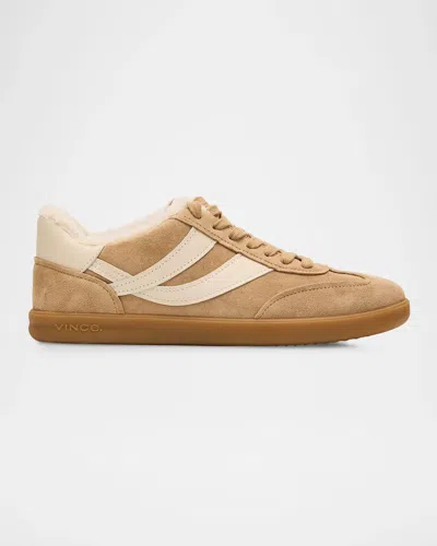 Vince Oasis Shearling-lined Suede Low-top Sneakers In Multi