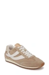 Vince Oasis Mixed Leather Retro Sneakers In Camel White