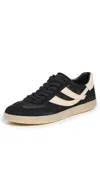Vince Oasis Mixed Leather Retro Sneakers In Black