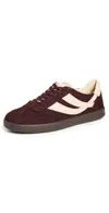 Vince Men's Oasis Mixed Leather Low-top Sneakers In Bordeaux/moonlight