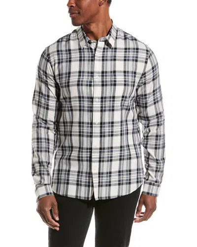 Vince Ocean Plaid Shirt In White