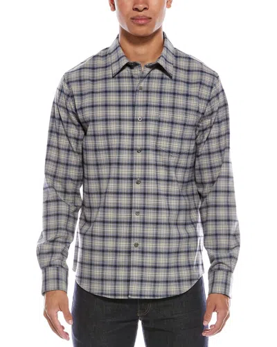 Vince Oceanic Plaid Shirt In Gray