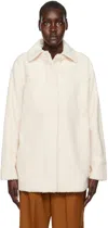 Vince Off-white Oversized Shirt Jacket In Chiffon-281chf