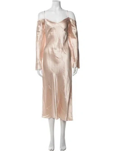 Pre-owned Vince Off-the-shoulder Midi Length Dress W/ Tags In Pink