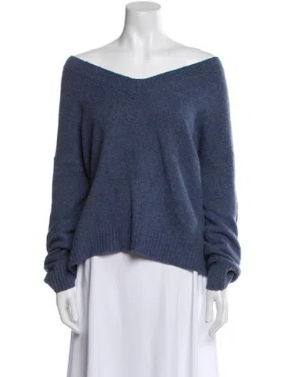 Pre-owned Vince Off-the-shoulder Sweater In Blue