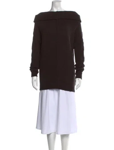 Pre-owned Vince Off-the-shoulder Sweater In Brown