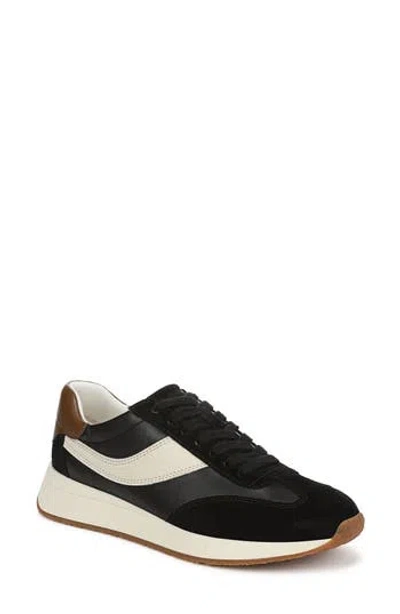 Vince Olla Runner-b Leather Sneaker In Black