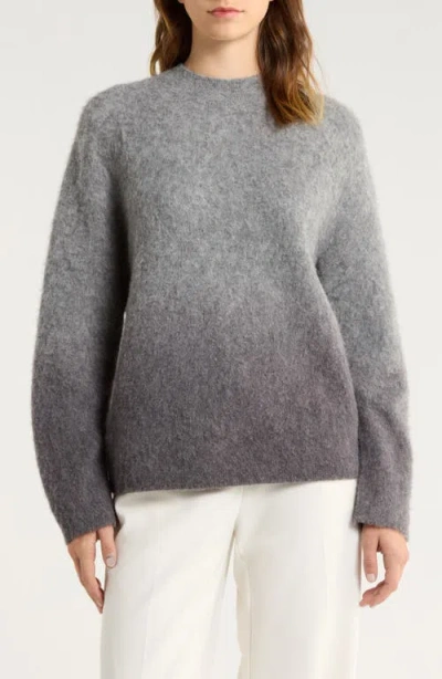 Vince Ombré Brushed Alpaca & Wool Blend Sweater In Gray