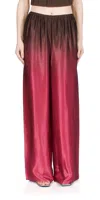 Vince Ombré Printed Satin Pants In Beet/dark Night Fig In Multi